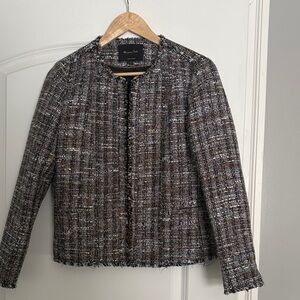 Massimo Dutti Black and Brown Tweed Blazer